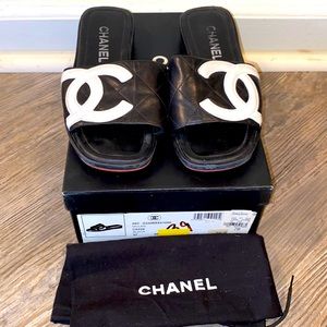 Authentic Chanel Mules Black